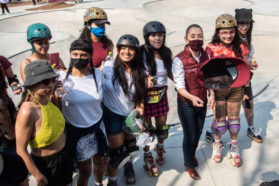 Claudia Sheinbaum inaugura en Chapultepec parque para deportes urbanos