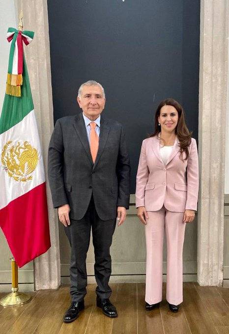 Carolina Viggiano, precandidata del PRI en Hidalgo se reúne con Adán Augusto López