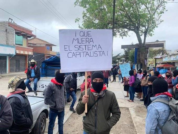 En Tapachula, EZLN marcha en contra guerras capitalistas del mundo