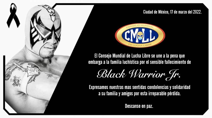 Falleció el luchador Black Warrior Jr. Hasta el momento se desconoce la causa de su muerte