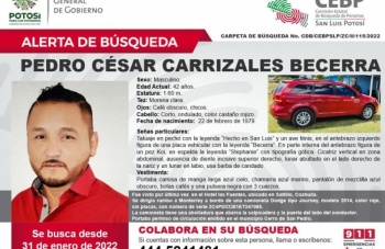 Coadyuva SLP en el caso de desaparici&oacute;n de Pedro Carrizales