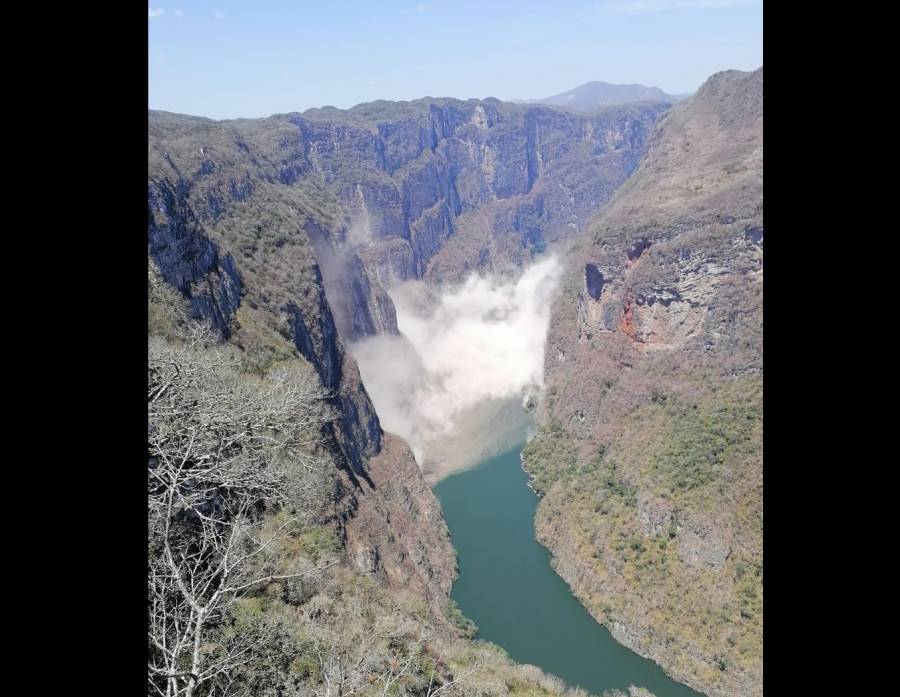 Sismo provoca desprendimiento de rocas en el Cañón del Sumidero, Chiapas