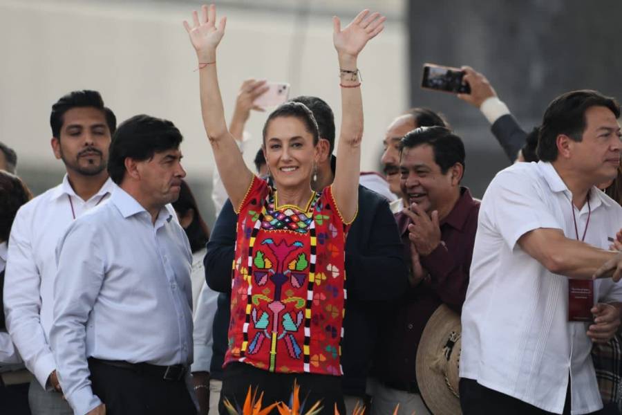 Claudia Sheinbaum dice que hubo 80,000 personas en el mitin en el Monumento a la Revolución