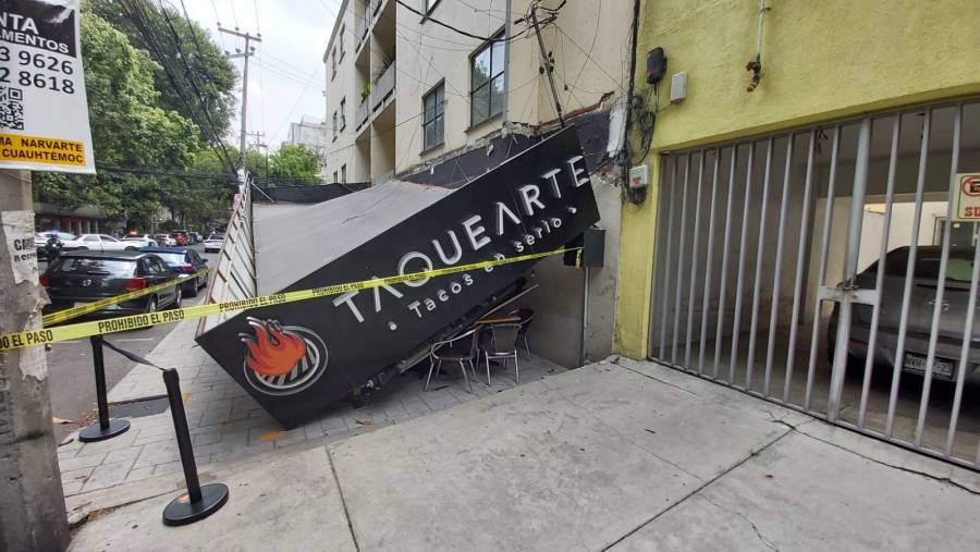 Derrumbe de toldo en Taquearte de Condesa deja a un herido