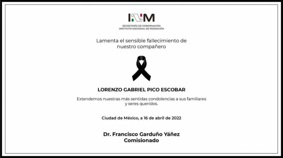 INM condena agresión criminal en la que falleció Lorenzo Escobar, agente migratorio