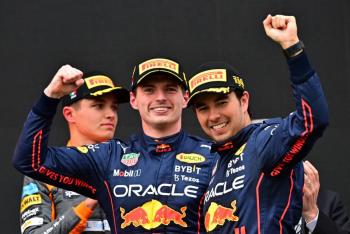 Checo P&eacute;rez se sube al podio en el GP de Emilia Romagna; Red Bull hace el 1-2