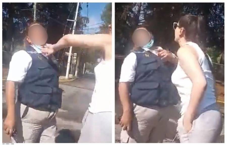 Lady Escupitajo: Mujer golpea y escupe a una guardia de seguridad en Metepec