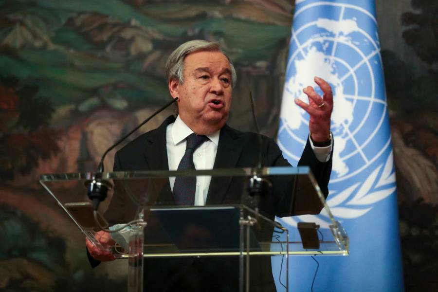 El secretario general de la ONU, Antonio Guterres, llegó a Ucrania