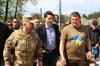 Primer ministro canadiense, Justin Trudeau, llega en visita sorpresa a Ucrania