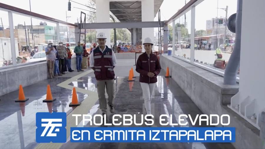 Trolebús elevado irá de Iztapalapa a Mixcoac. En junio concluirán las obras, promete Claudia Sheinbaum