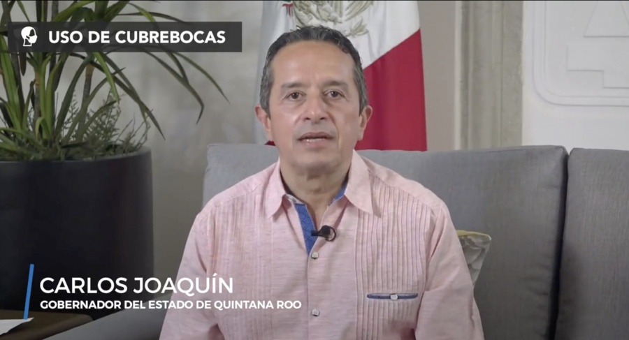 Carlos Joaquín anuncia que el uso de cubrebocas ya es voluntario en Quintana Roo