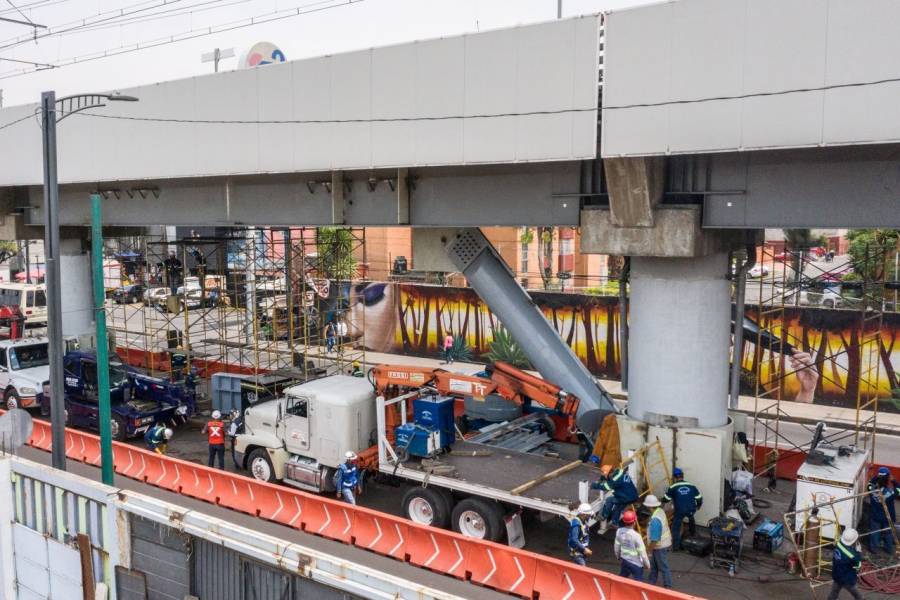 Reforzamiento de columnas de fibra de carbono avanza 74% en la L&iacute;nea 12 del Metro: Sobse