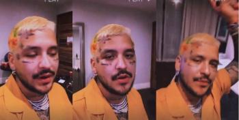Christian Nodal se pinta el cabello como J Balvin tras pol&eacute;mica con Belinda