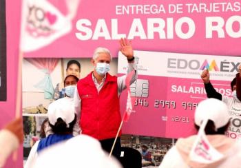 Alfredo del Mazo asegura desde Neza que salario rosa es de gran ayuda en tiempos difíciles