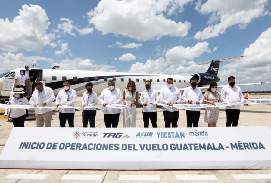 Lunes da arranque operación de nueva ruta aérea entre ciudades de Mérida y Guatemala