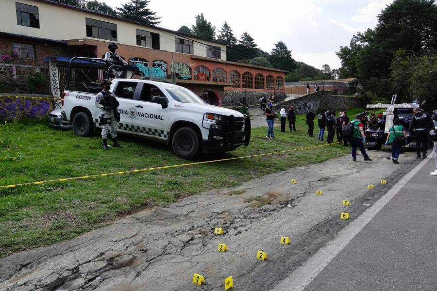 Balacera en Topilejo deja dos heridos y 14 detenidos; aseguran droga y armas