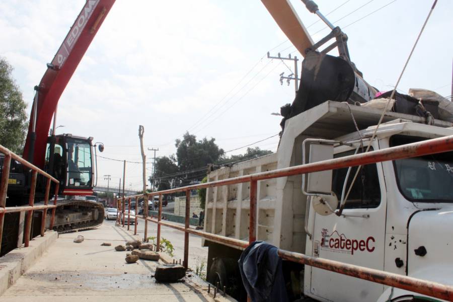 Ecatepec retira m&aacute;s de 3 mil toneladas de desechos de canales y barrancas para evitar inundaciones