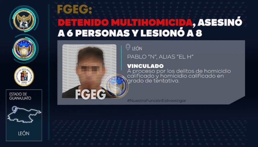 Detienen a “El H” por atentado en una fiesta en León Guanajuato