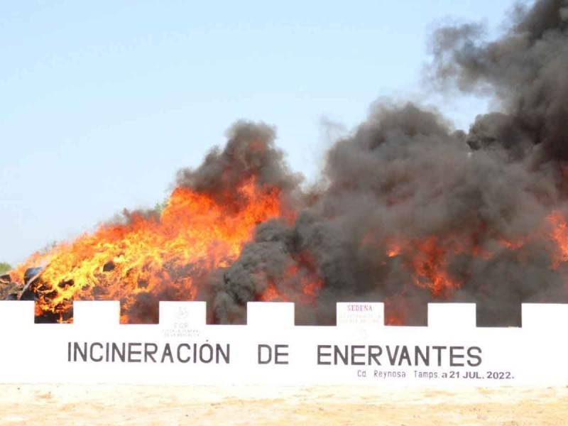 La FGR incinera m&aacute;s de 13 toneladas de narc&oacute;ticos en Reynosa, Tamaulipas