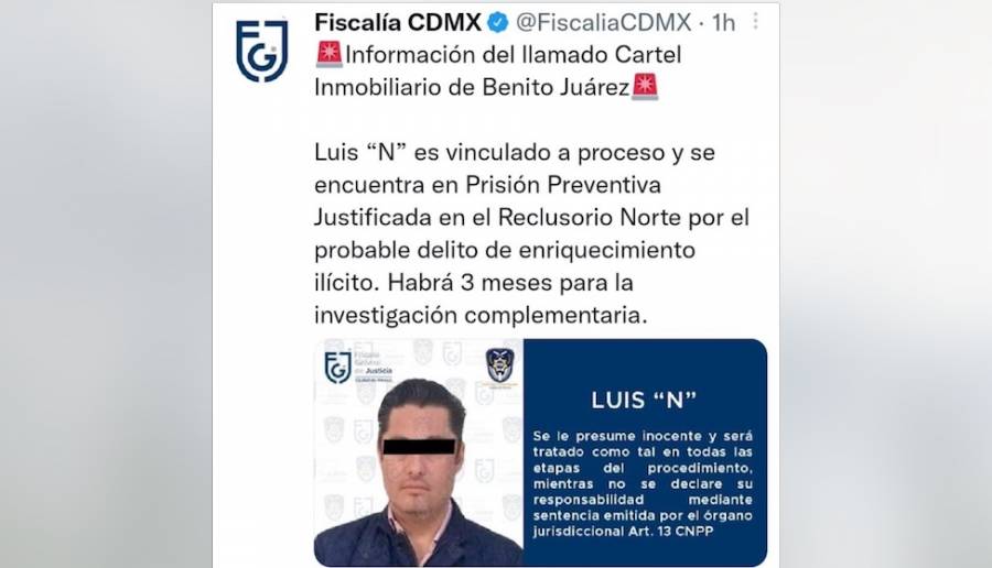 Juez obliga a Fiscal&iacute;a a quitar calificativo de C&aacute;rtel Inmobiliario, y no exponer a procesados