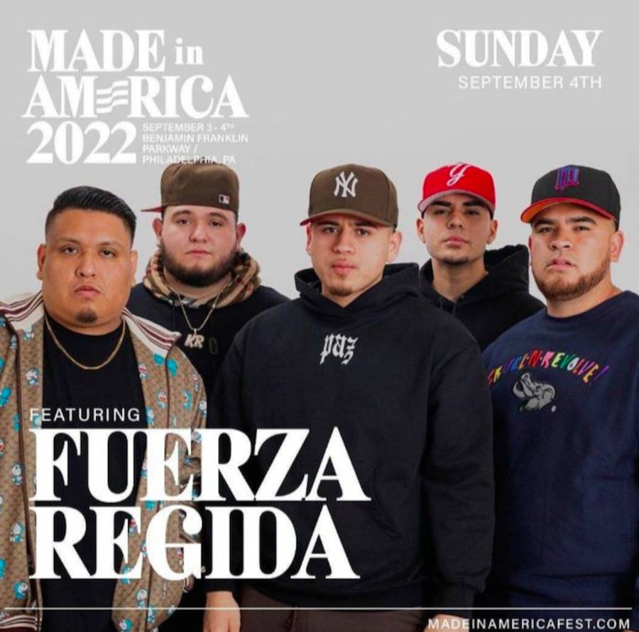 Fuerza Regida participar&aacute; en el festival “Made in Am&eacute;rica 2022”