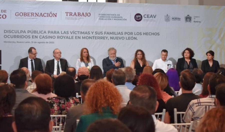 Estado ofrece disculpas a víctimas de atentado en Casino Royale