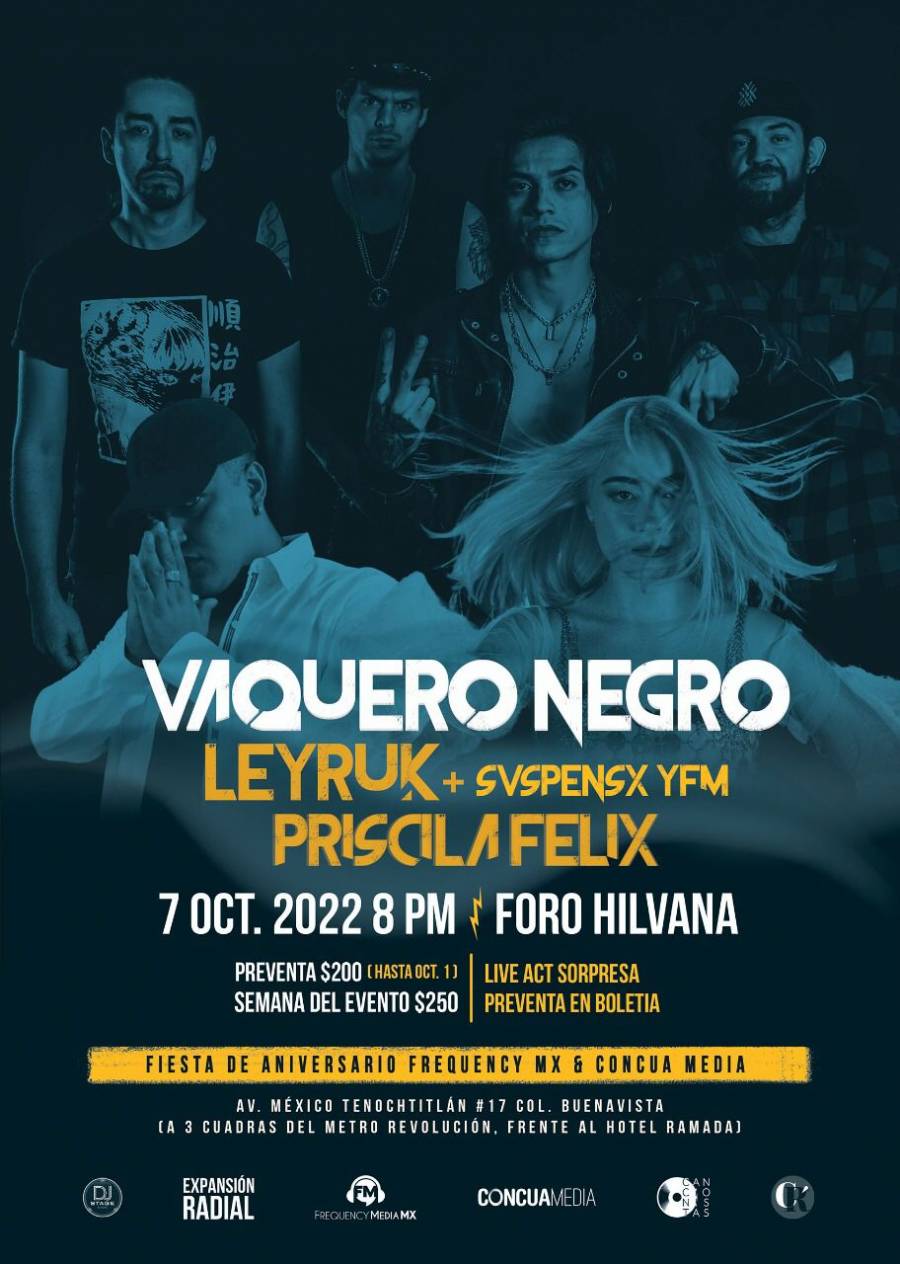 Vaquero Negro, Leyruk, Svspensx yfm y Priscila Felix llegaran al Foro Hilvana