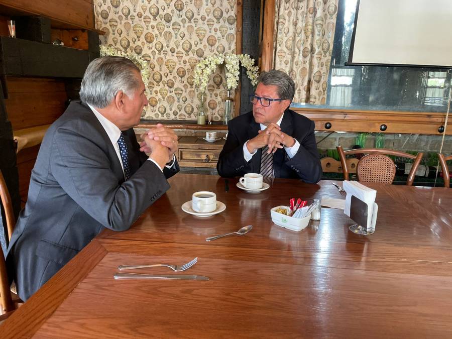 Así fue el reencuentro entre Adán Augusto López y Ricardo Monreal en Hidalgo
