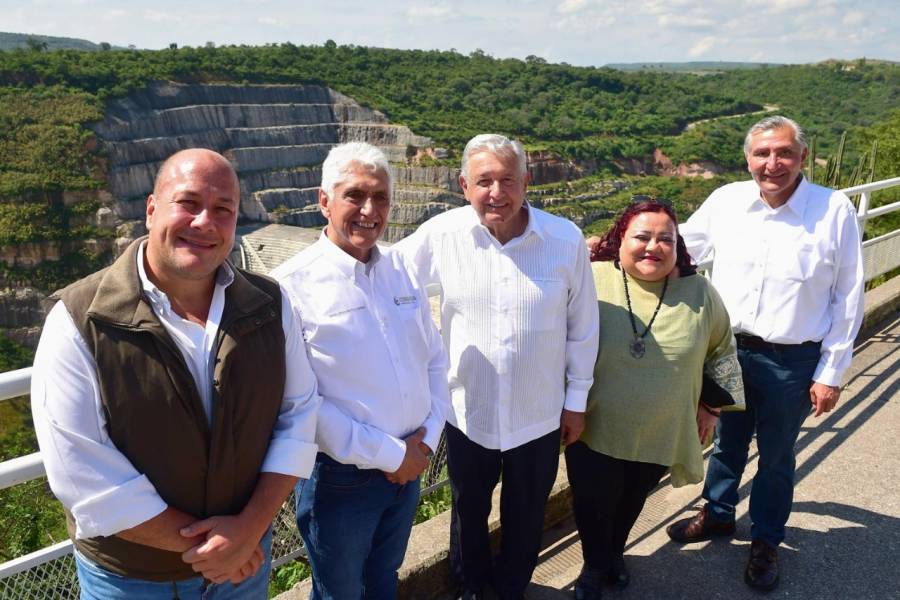 AMLO supervisa obras de la presa El Zapotillo
