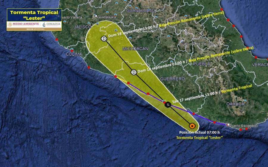 Tormenta tropical Lester se apresta a tocar tierra en suroeste de México