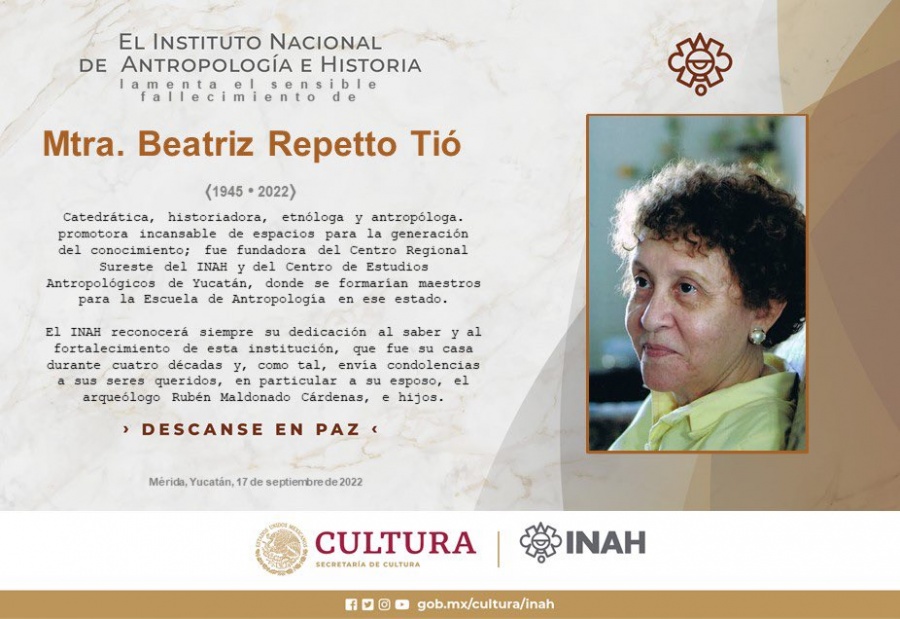 Fallece la connotada investigadora yucateca, Beatriz Repetto Tió