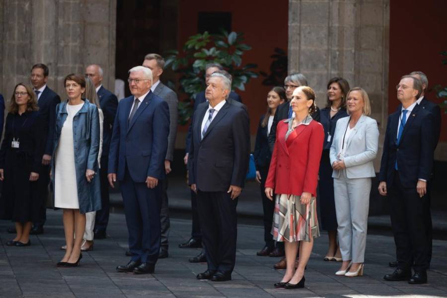 Reunión bilateral en Palacio Nacional entre AMLO y presidente de Alemania