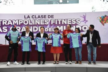 Clara Brugada: Iztapalapa conseguir&aacute; el R&eacute;cord Guinness con clase masiva de trampolines fitness