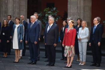 Reunión bilateral en Palacio Nacional entre AMLO y presidente de Alemania