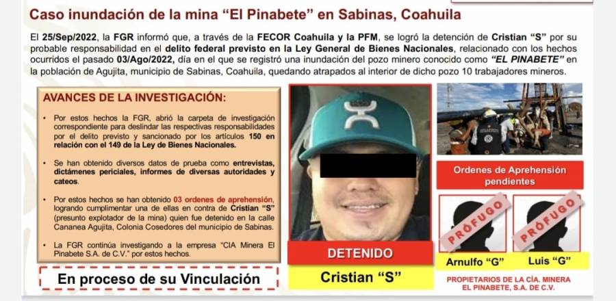 Van por dos implicados más en explotación de Mina El Pinabete