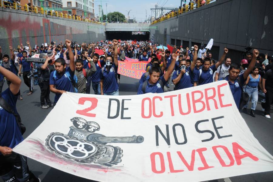 Marchan por el 2 de octubre: exigen justicia por el crimen del 68 y critican la militarización actual