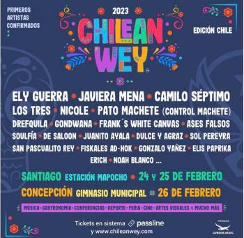 Chilean Wey anuncia su line up en Chile encabezado por Ely Guerra, Camilo Séptimo, Los Tres, Javiera Mena y Nicole