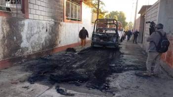 En Hidalgo incendian patrulla de la Guardia Nacional