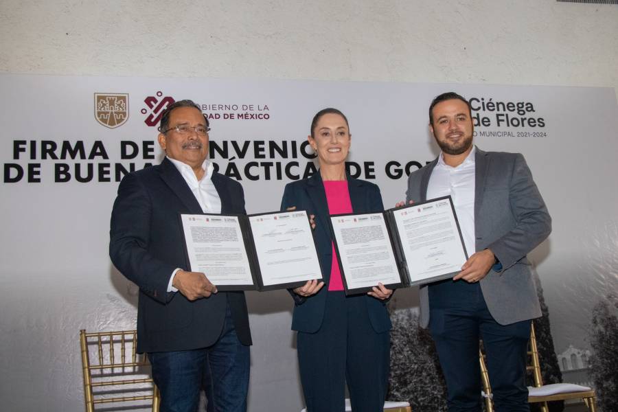 Sheinbaum firma convenció con municipios de Nuevo León en materia de digitalización pública