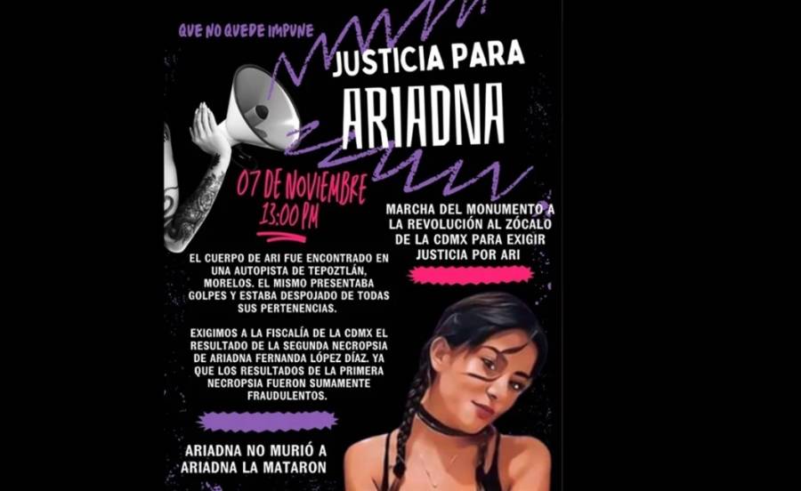 “Justicia para Ariadna”; convocan a marcha por deceso de la joven localizada en Morelos