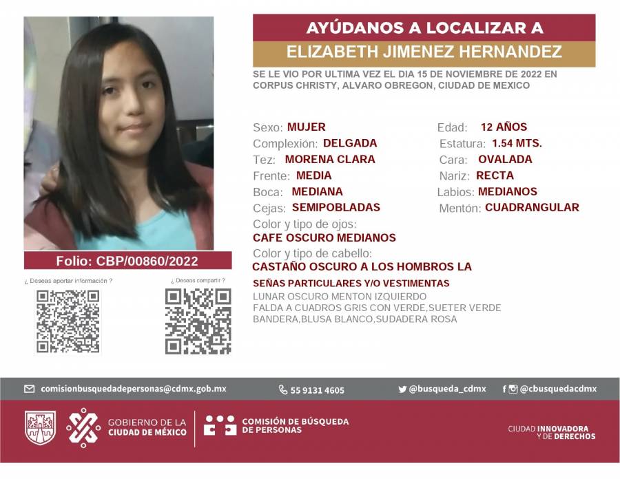 Localizan a la niña Elizabeth sana y salva en Hidalgo