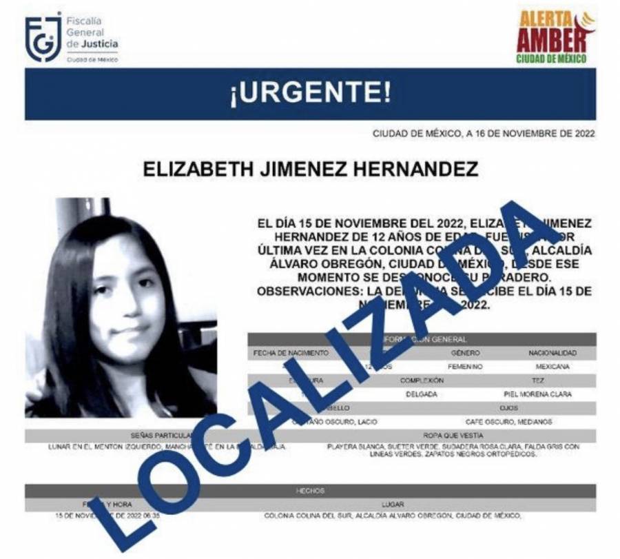 Tras su localización, Fiscalía CDMX traslada a Elizabeth Jiménez a la capital