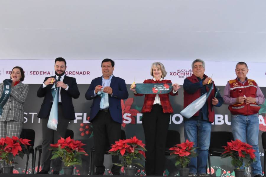 Inauguran SECTUR y CORENADR Festival de Flores de Nochebuena 2022 en Avenida Paseo de la Reforma