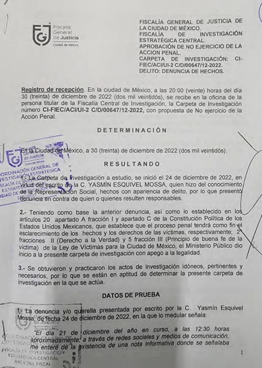 Antes que UNAM, FGJCDMX determina que ministra no plagió, sino que fue plagiada