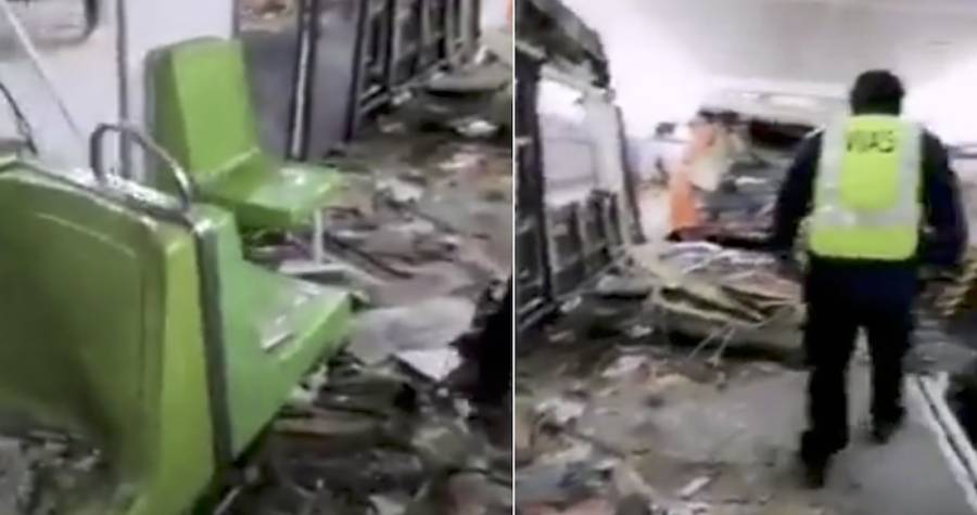 Servicios de emergencia trabajan en zona de accidente del Metro