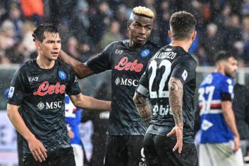 N&aacute;poles gana 2-0 a Sampdoria en d&iacute;a de recuerdo a Vialli y Mihajlovic