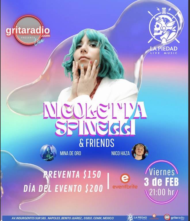 Nicoletta Spinelli ofrecerá su primer show de 2023 en la CDMX, presentando su nuevo single “Cajita Feliz”