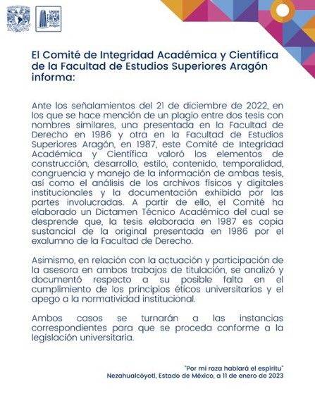 Yasmín Esquivel, sí plagió tésis, no se le quitará el título: UNAM