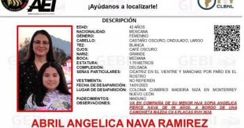 Están extraviadas niña y su mamá en NL, abordaban una camioneta Mazda