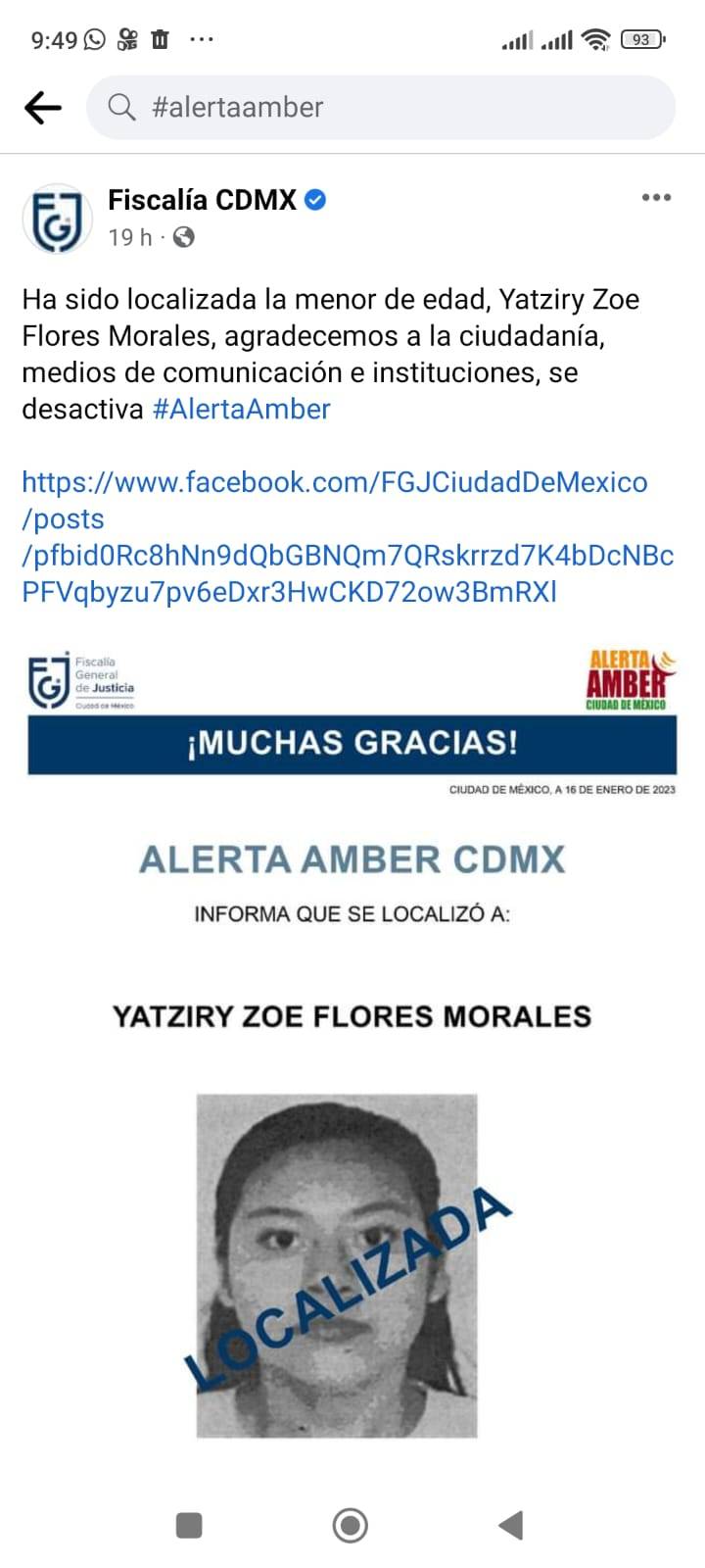 Encuentran a Yatziry Zoe, tras activar #AlertaAmber